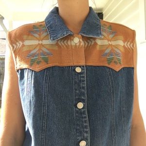 Pendleton Blue and Tan Jean Jacket